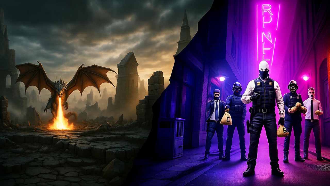 Starbreeze office with cancelled Project Baxter announcement and Payday logo